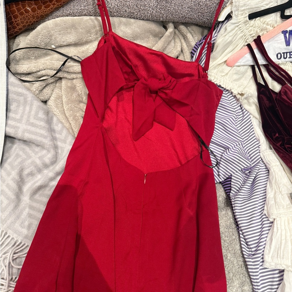 Lulu's Strapless Red Dress - Picture 2 of 3